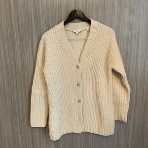 Vince Cream Wool Blend Cardigan